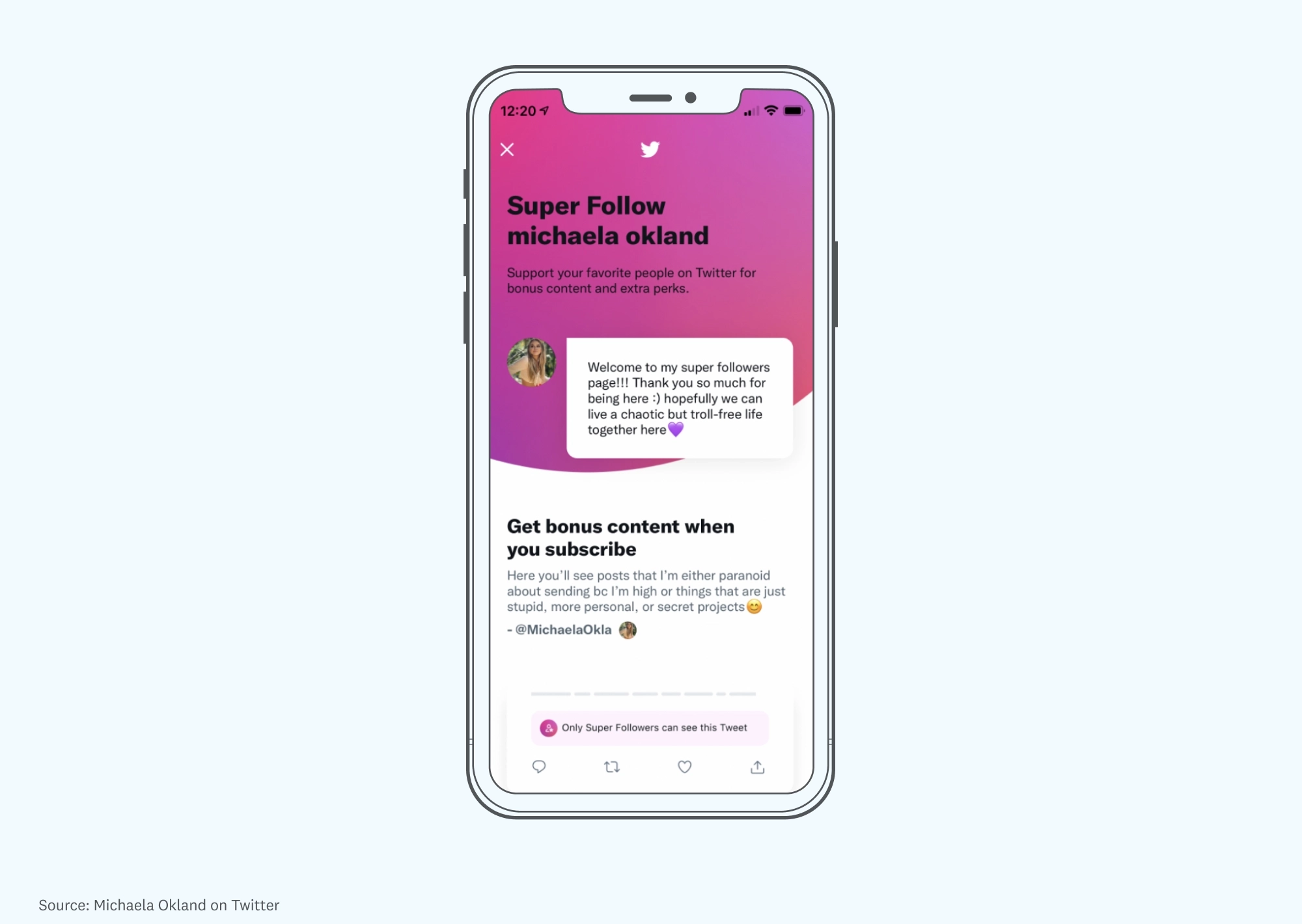 Twitter 的 SuperFollow 功能,只需要创作者填写两个文字框就可以开卖,转化奇差